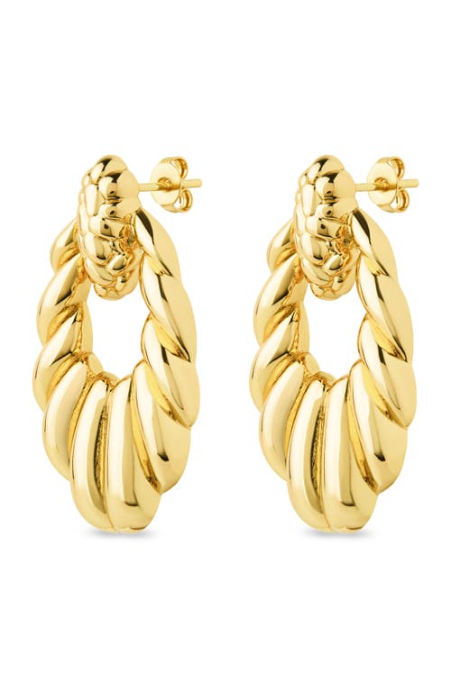 Sterling Forever Enid Textured Door Knocker Stud Earrings