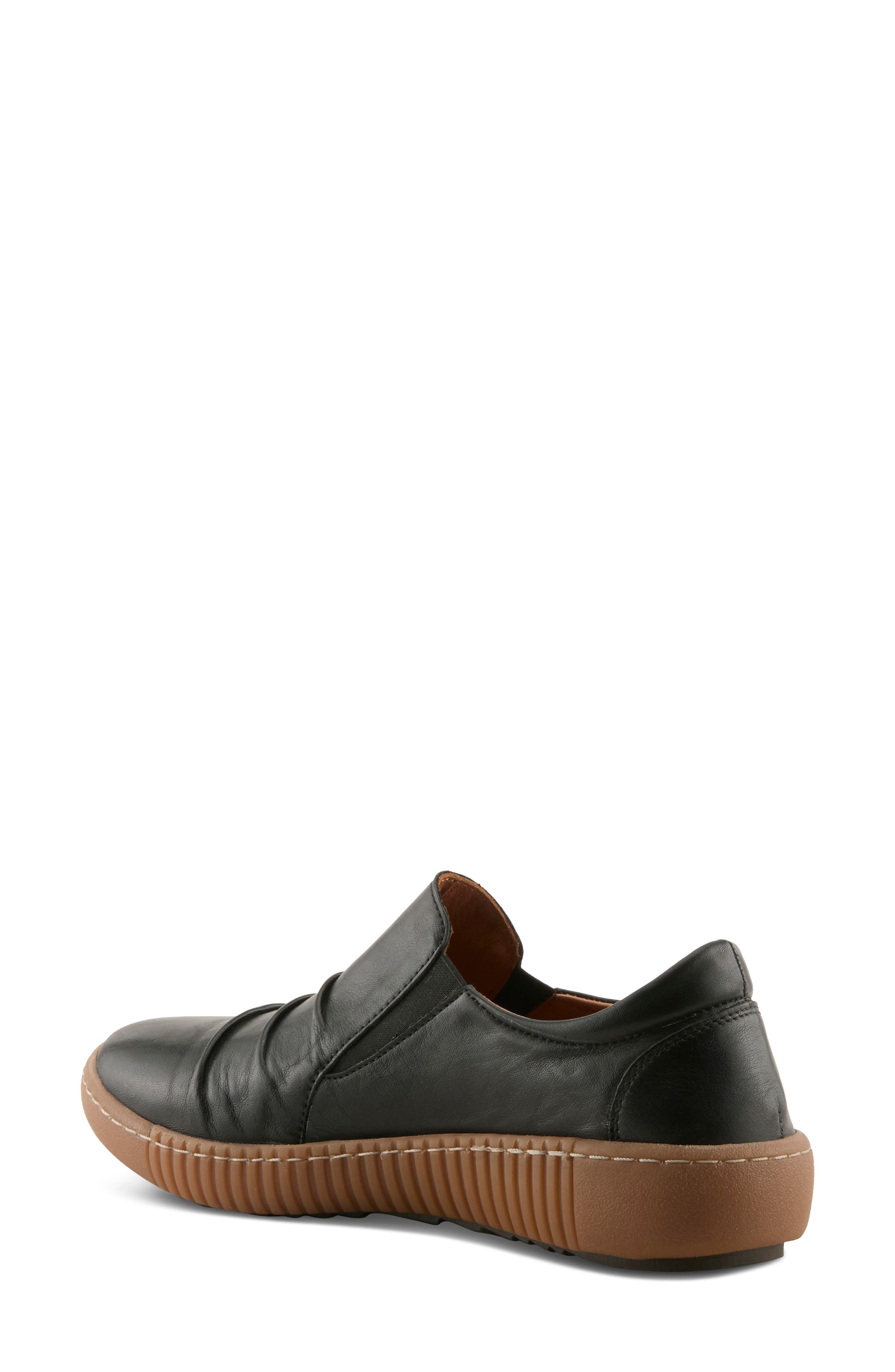 Tavi Leather Slip On Sneaker, Alternate, color, BLACK
