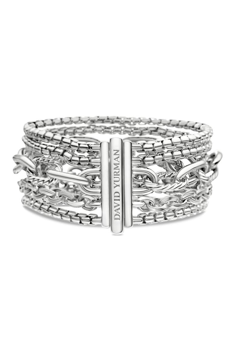 Multi-Row Chain Bracelet, Alternate, color, SILVER