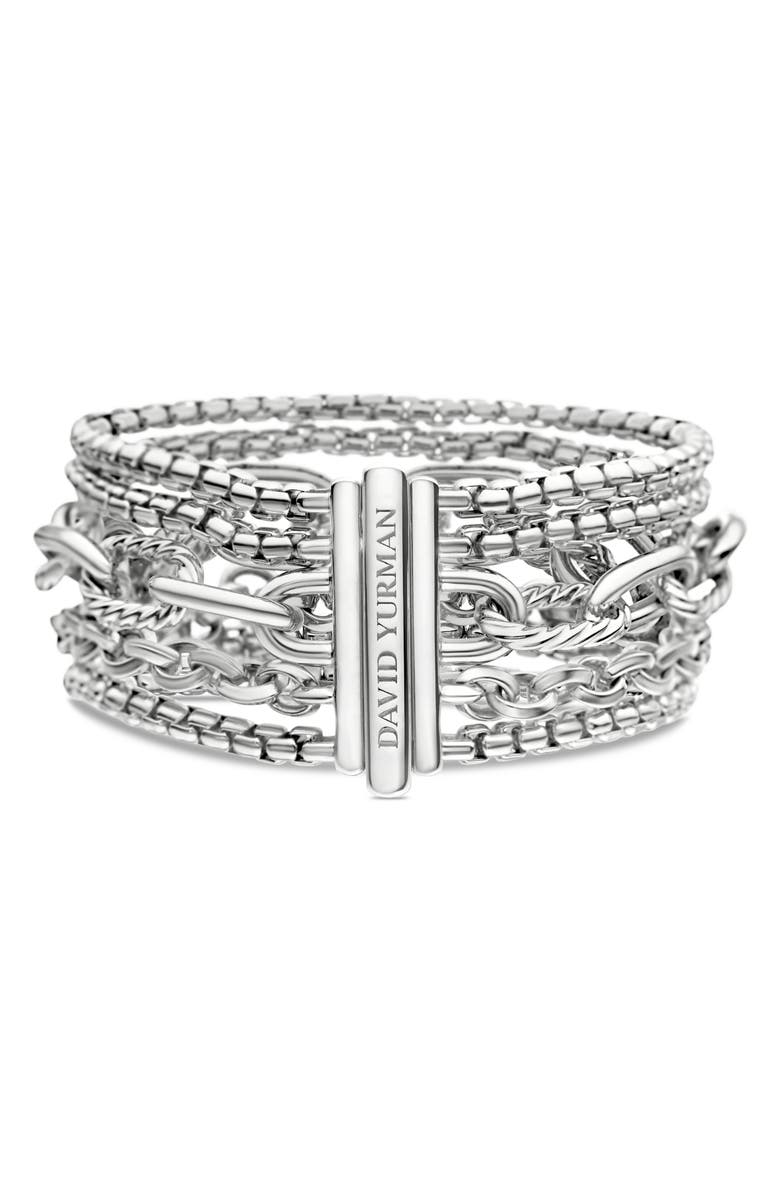 David Yurman Multi-Row Chain Bracelet, Alternate, color, Silver