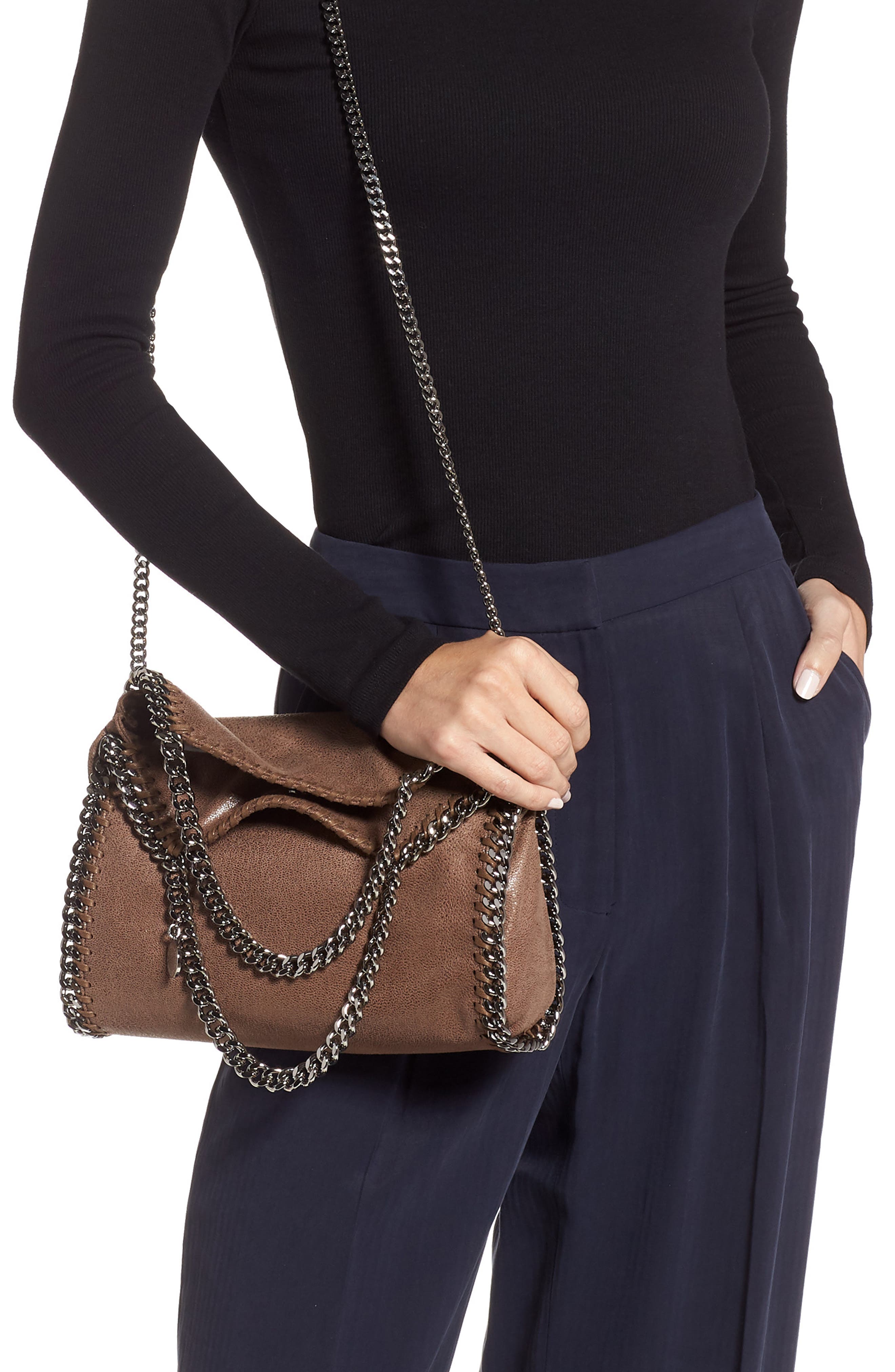 Stella McCartney Mini Falabella Faux Leather Tote, Alternate, color, 