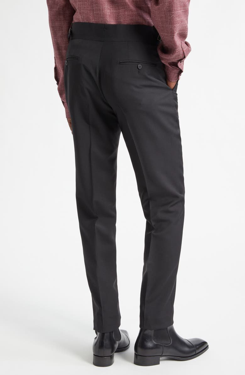 ISAIA Unito Wool & Mohair Slim Leg Pants, Alternate, color, Nero 990