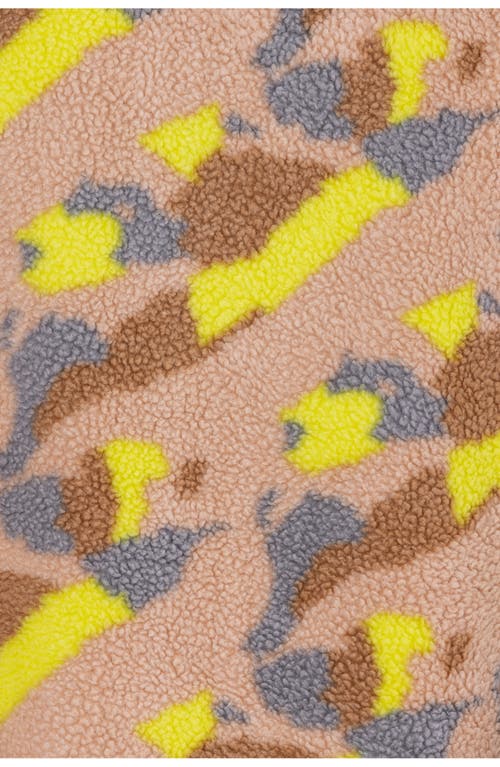 Vast Long Camouflage Fleece Jacket In Hazelnut Camo