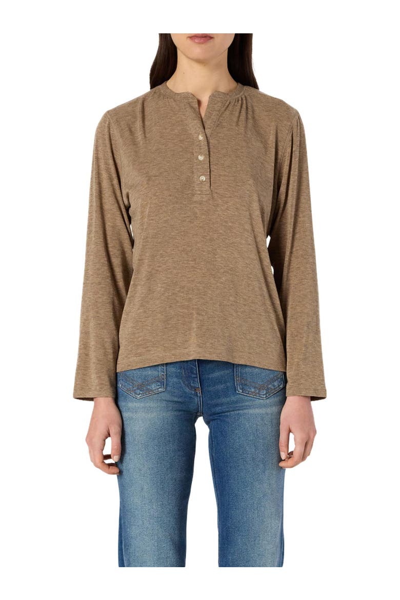 Hugue Long Sleeve Top, Alternate, color, Camel