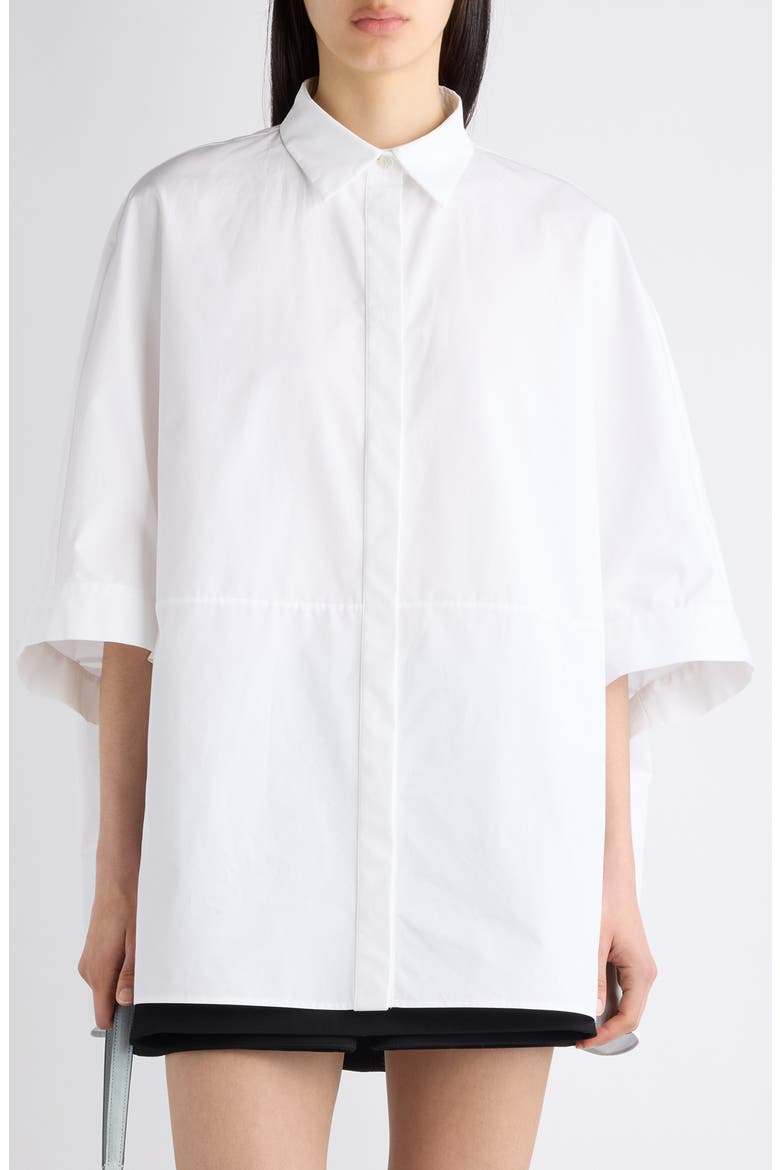 Cocoon Short Sleeve Button-Up Shirt, Main, color, 9000 WHITE