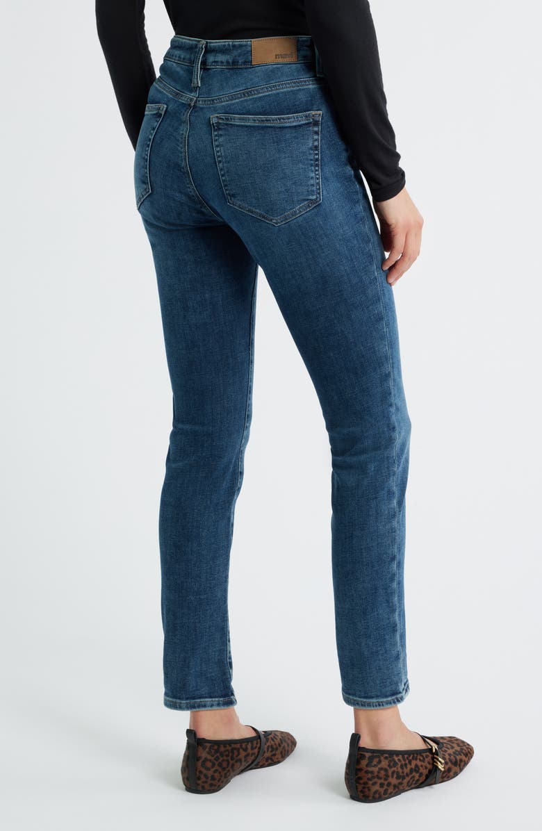 Mavi Jeans Kathleen High Waist Slim Straight Leg Jeans, Alternate, color, Used Brushed Feather Blue