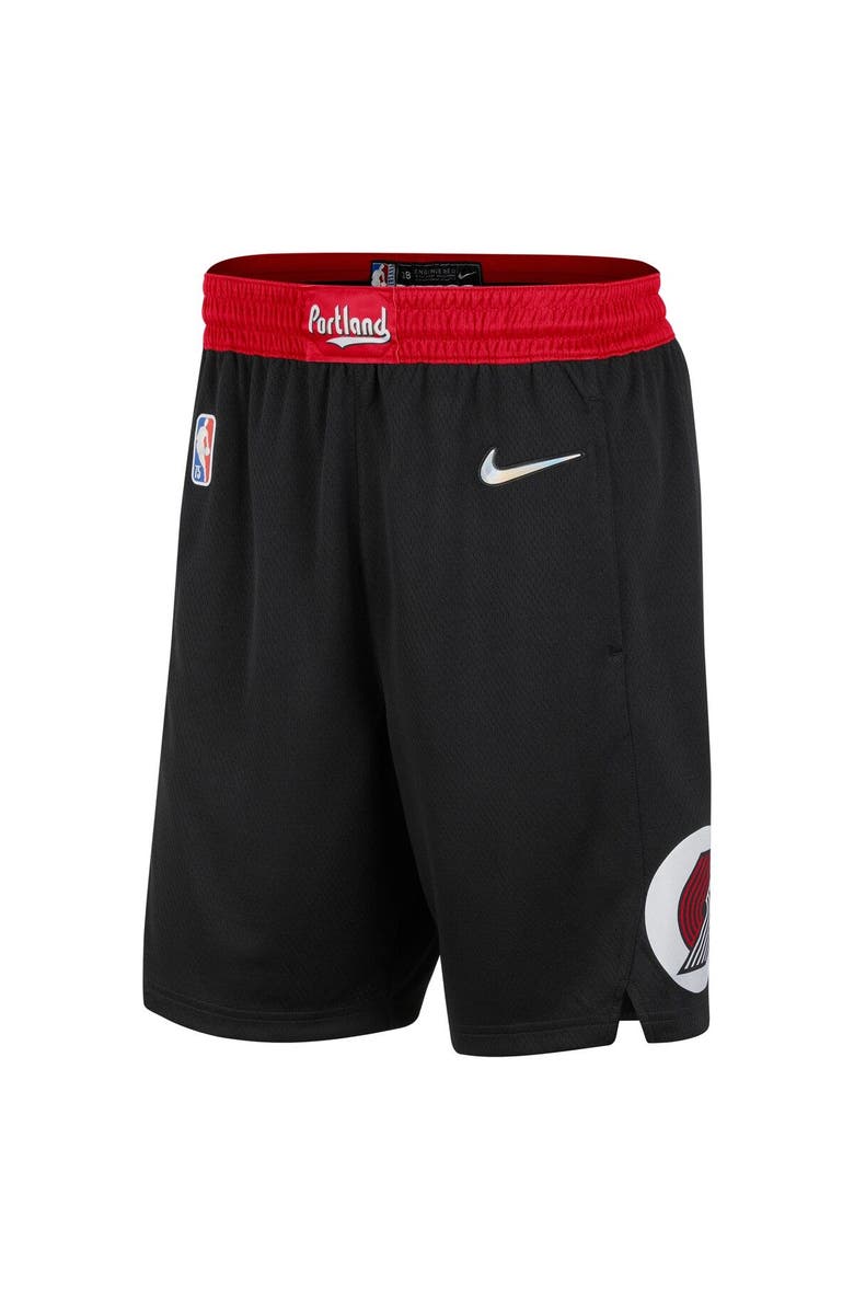 Nike Men's Nike Black/Red Portland Trail Blazers 2021/22 City Edition Swingman Shorts, Alternate, color, 