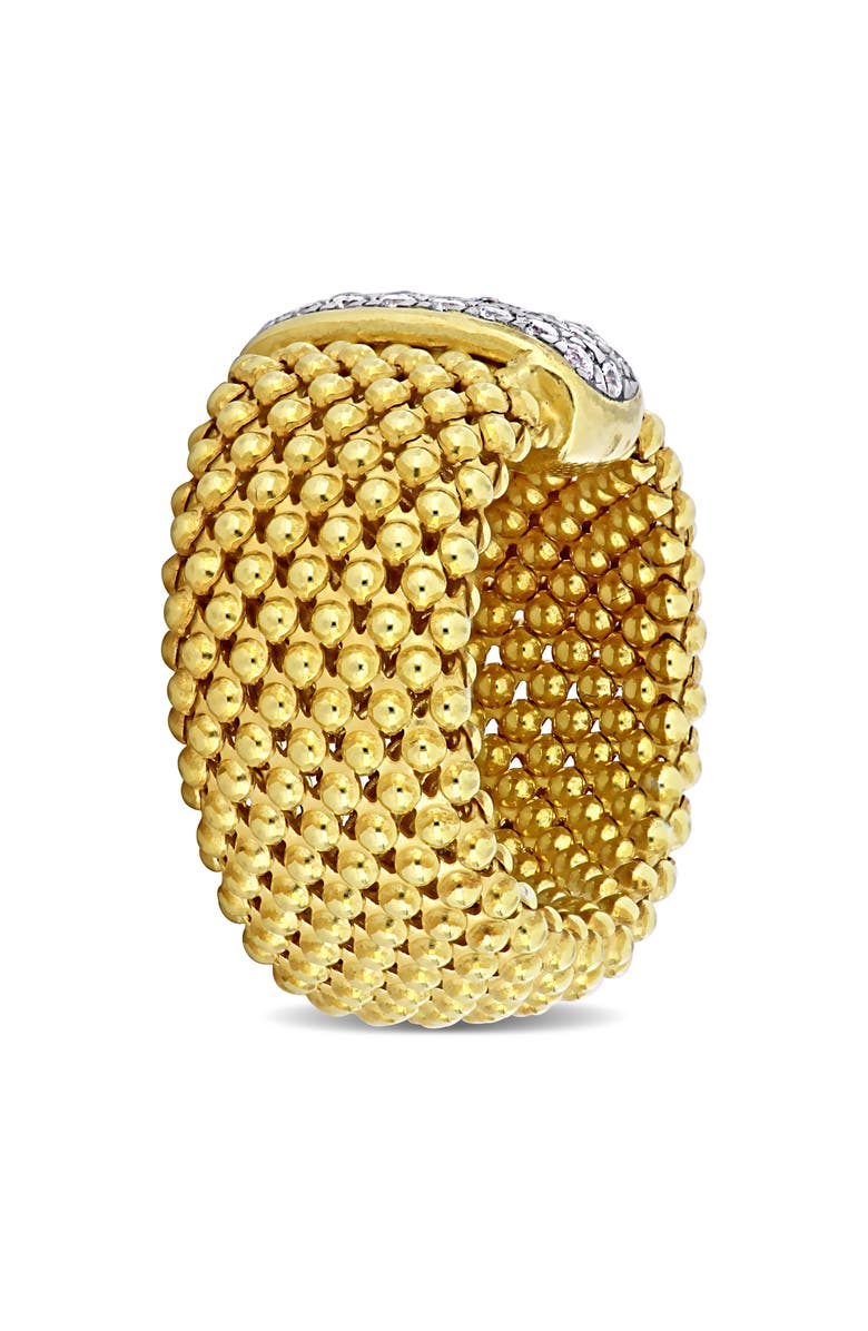 Julianna B. Cubic Zirconia Popcorn Design Flexible Ring, Alternate, color, Yellow-Plated