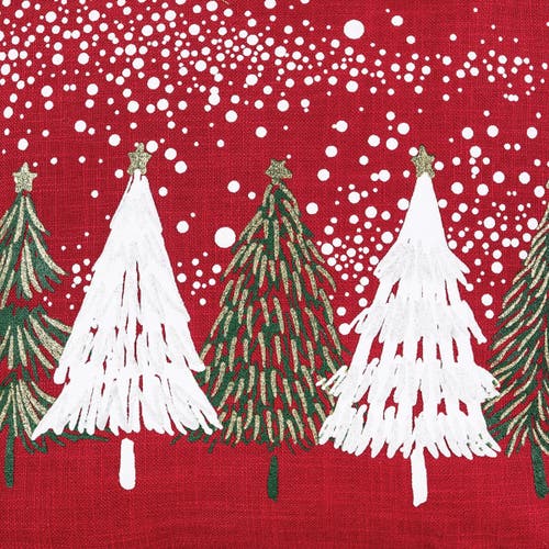 C & F Home C&f Home Snowy Trees Christmas Pillow In Red