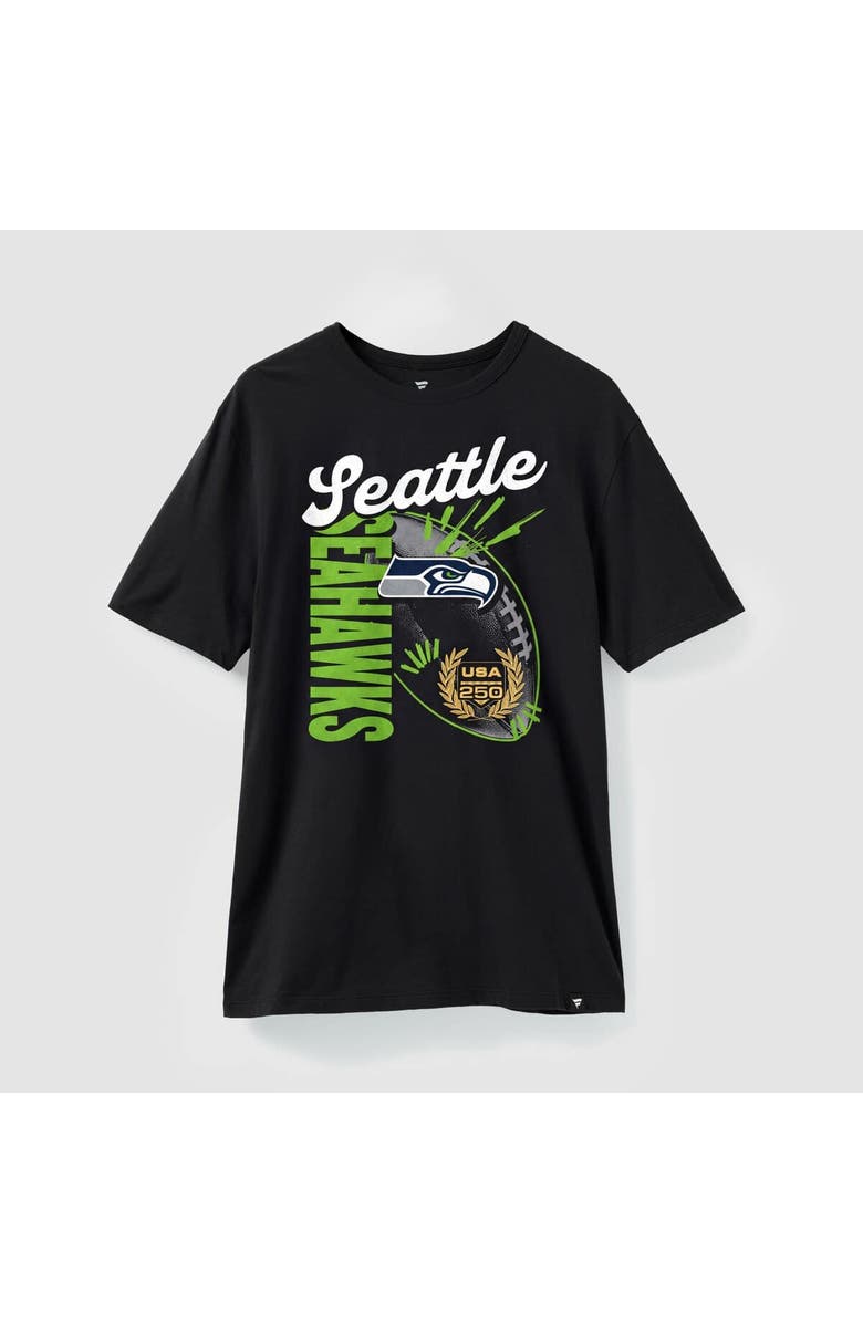 FANATICS Men's Fanatics  Black Seattle Seahawks  USA 250 Gold Standard Team Heritage T-Shirt, Main, color, Black