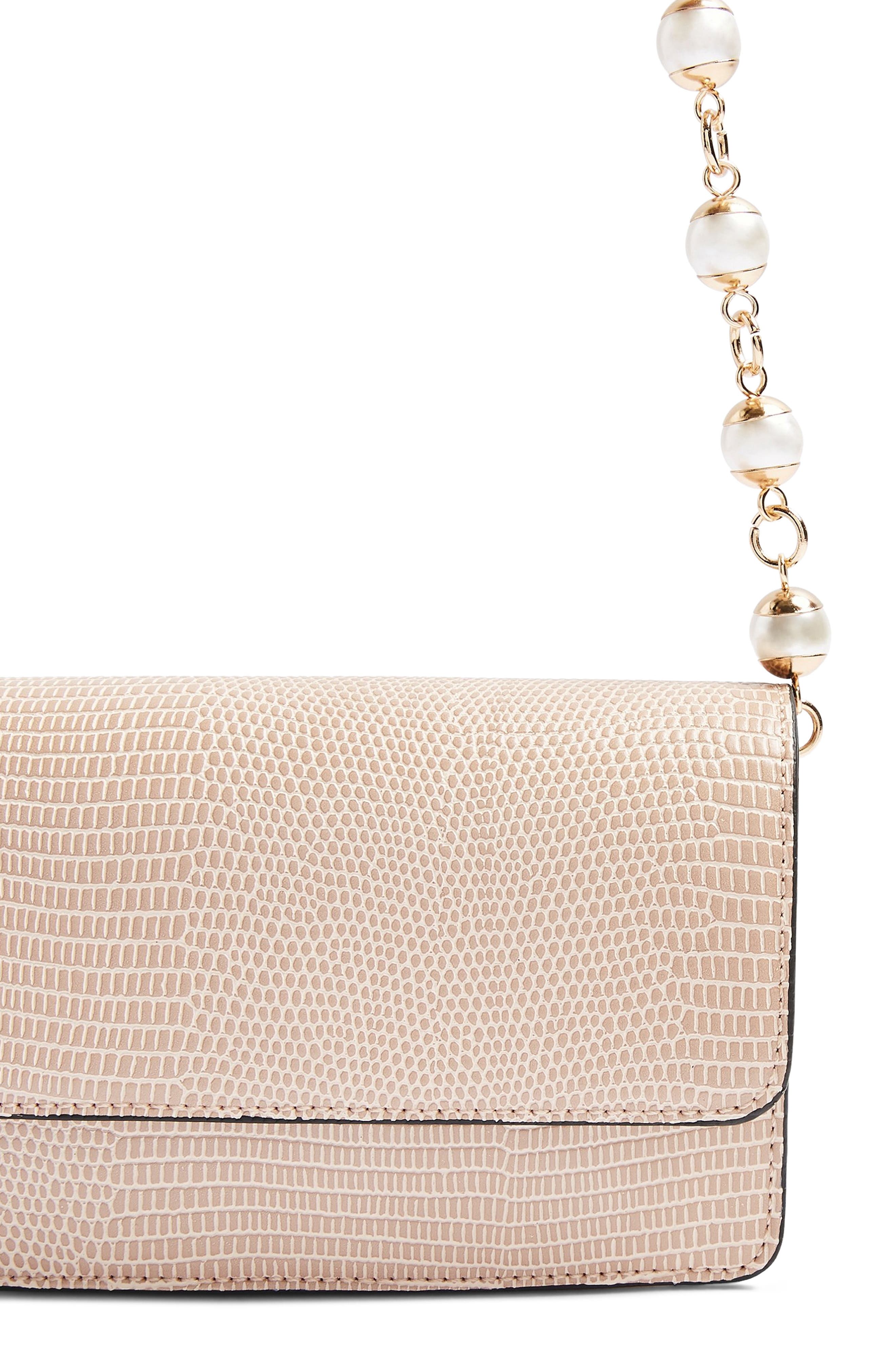 Topshop Peri Imitation Pearl Crossbody Bag, Alternate, color, 