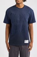 MEMORY LANE Monogram Embossed Cotton Graphic T-Shirt