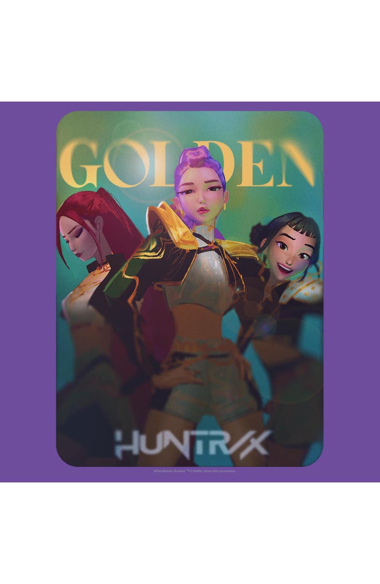 KPop Demon Hunters Junior's KPop Demon Hunters Huntrix Golden Photocard  Graphic T-Shirt, Alternate, color, Purple