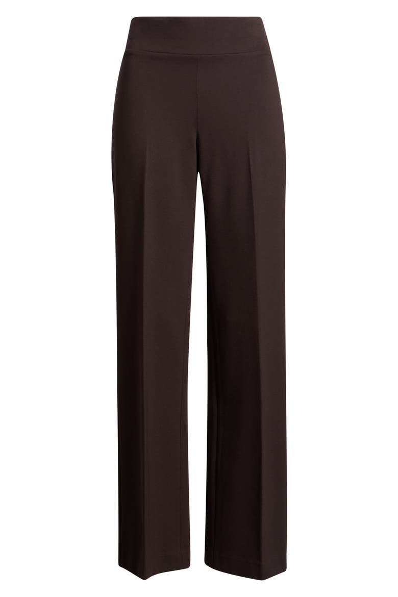 High Waist Wide Leg Pull-On Pants, Alternate, color, DEEP MAHOGANY