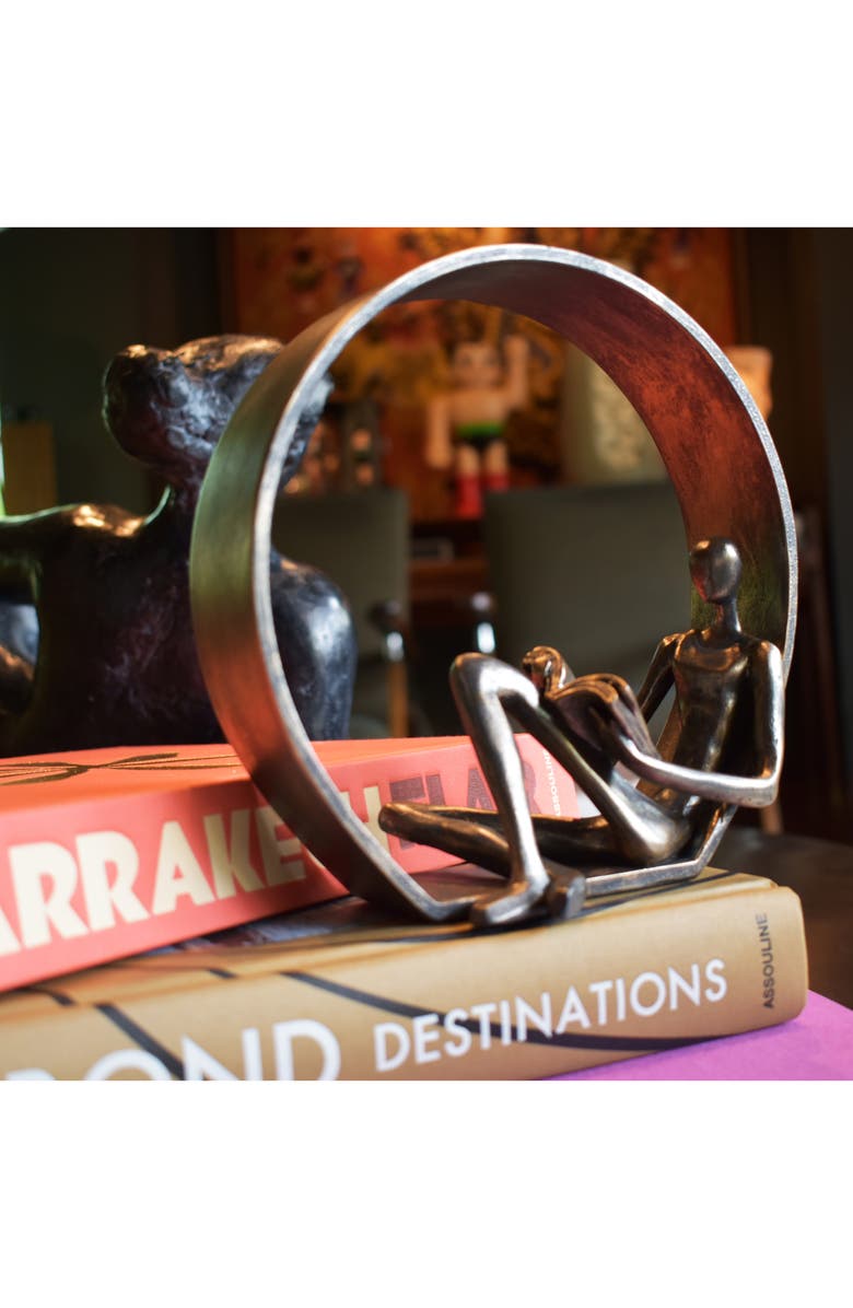 KINETIC Encircled Reader Sculpture, Alternate, color, Pewter