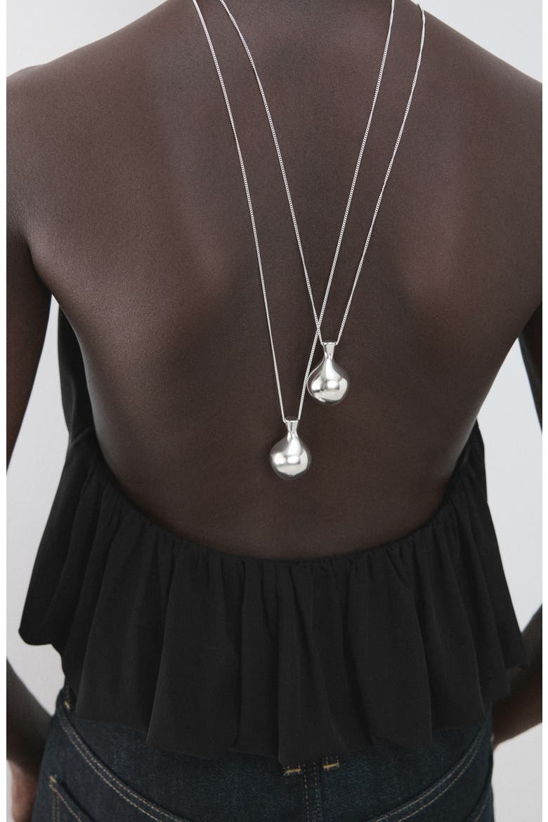 Balloon Effect Halter Bodysuit, Alternate, color, BLACK