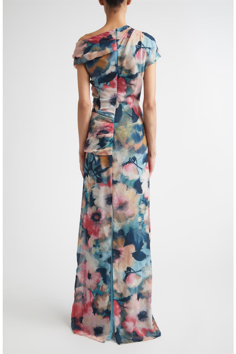 lela rose one shoulder dress $1990 Lela Rose Women's Black Floral Jacquard Silk One-Shoulder Dress Size 8