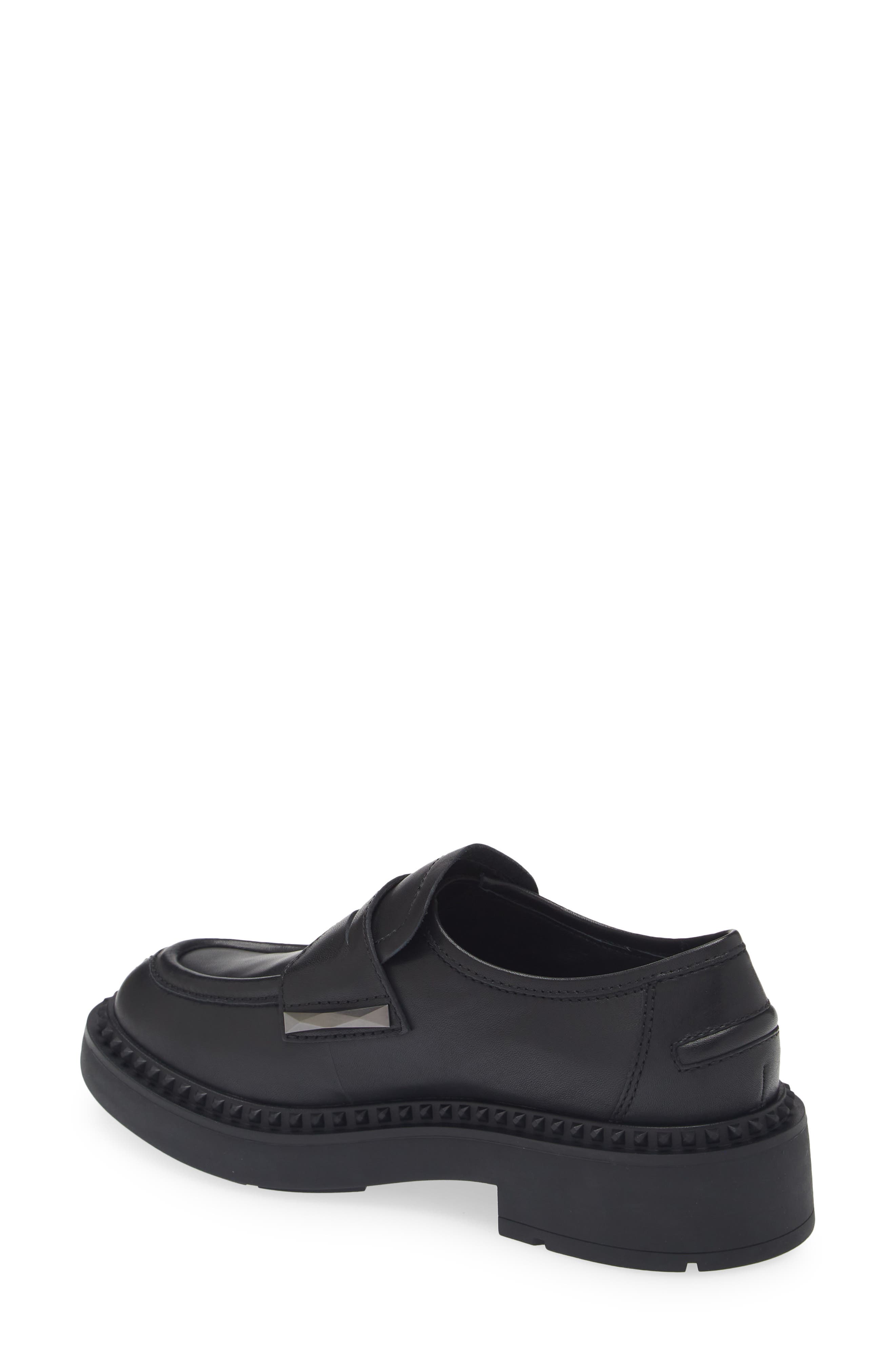 Medusa Lug Sole Loafer, Alternate, color, BLACK