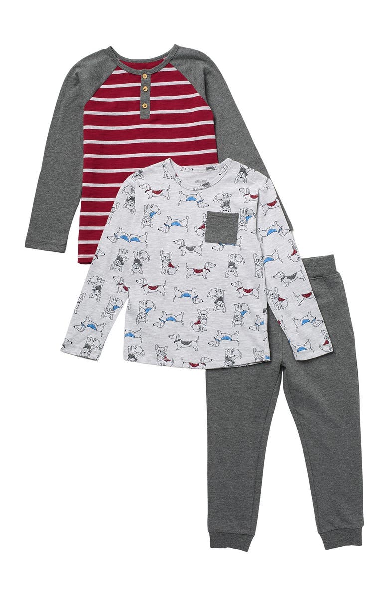 Little Me Dog Print 3-Piece Play Set, Main, color, 
