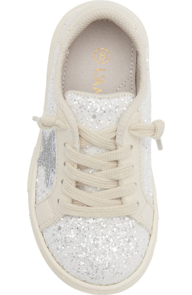 L'AMOUR Kids' Kinely Glitter Star Sneaker, Alternate, color, Glitter White