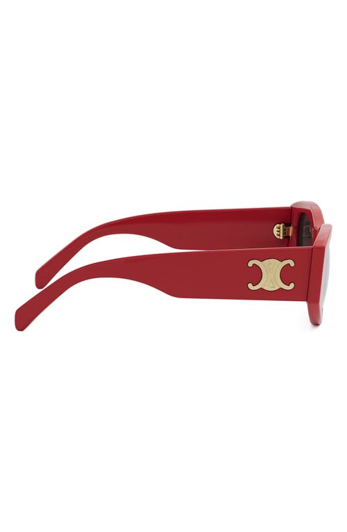 Celine Triomphe 55mm Rectangular Sunglasses In Red