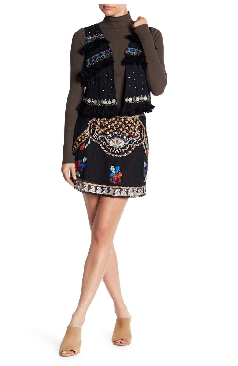 Raga Cleo Embroidered Skirt, Main, color, 