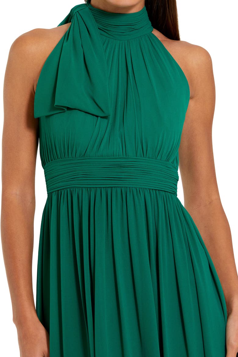 A Line Chiffon Halter Neck Evening Gown, Main, color, Deep Emerald