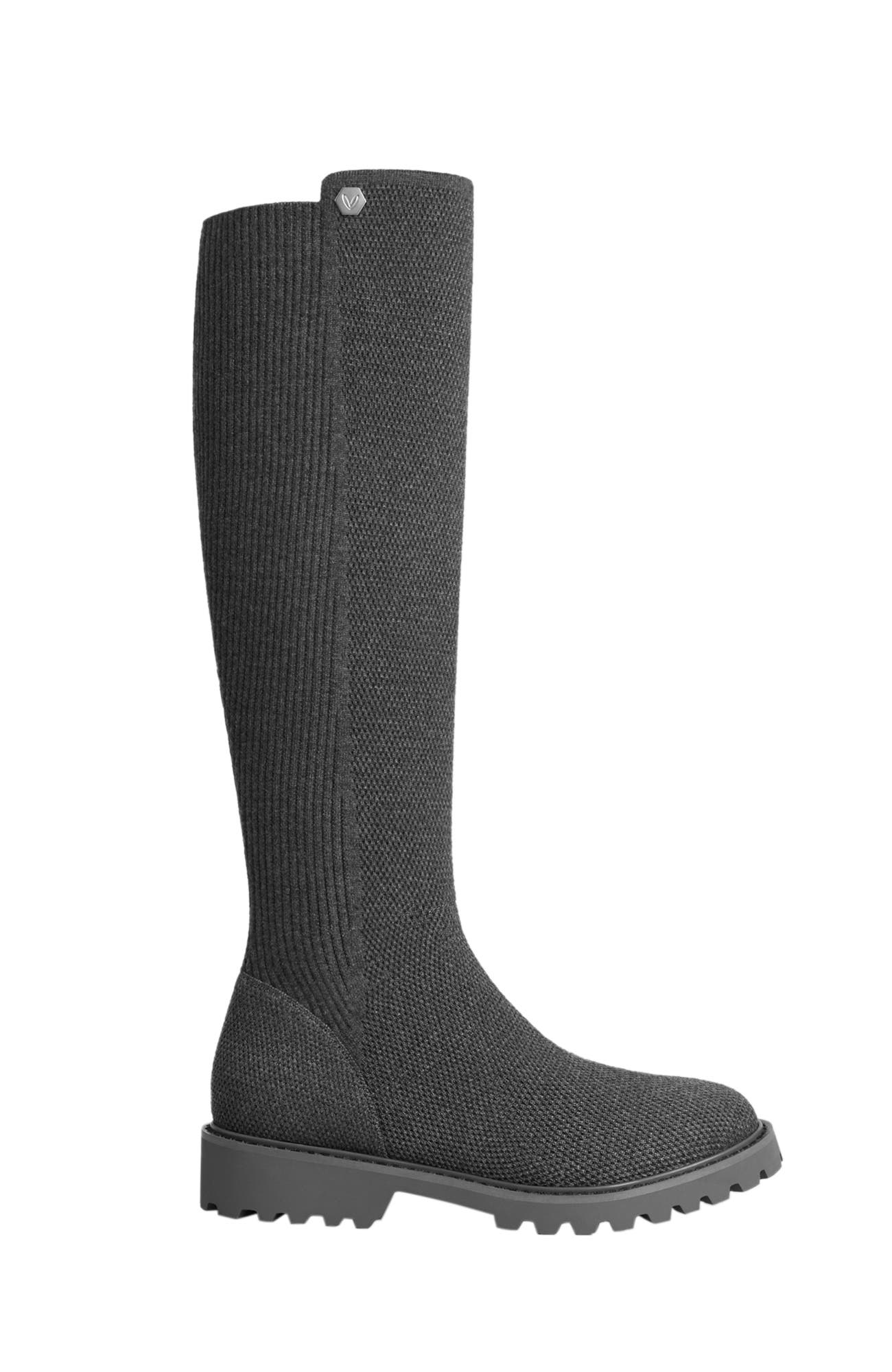 Filipa Round-Toe Stretchy Wool Knee-High Boots, Alternate, color, Rich Grey