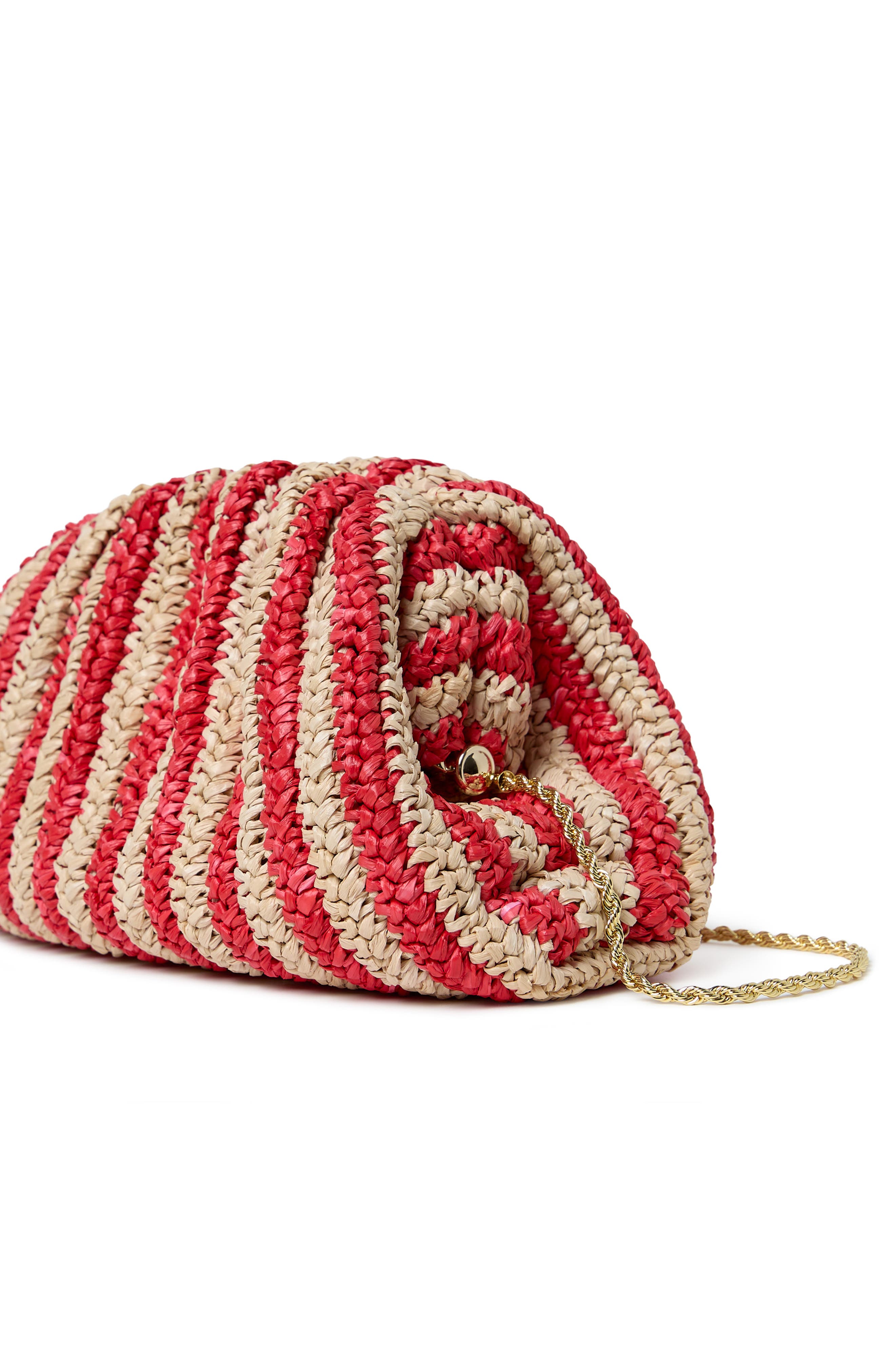 Loeffler Randall Bailey Crochet Clutch, Alternate, color, Red/ Natural