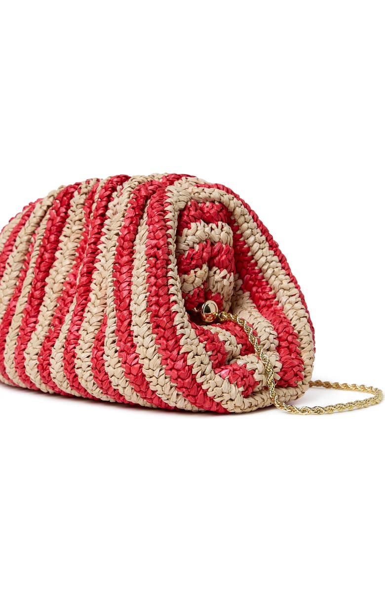 Loeffler Randall Bailey Crochet Clutch, Alternate, color, Red/ Natural