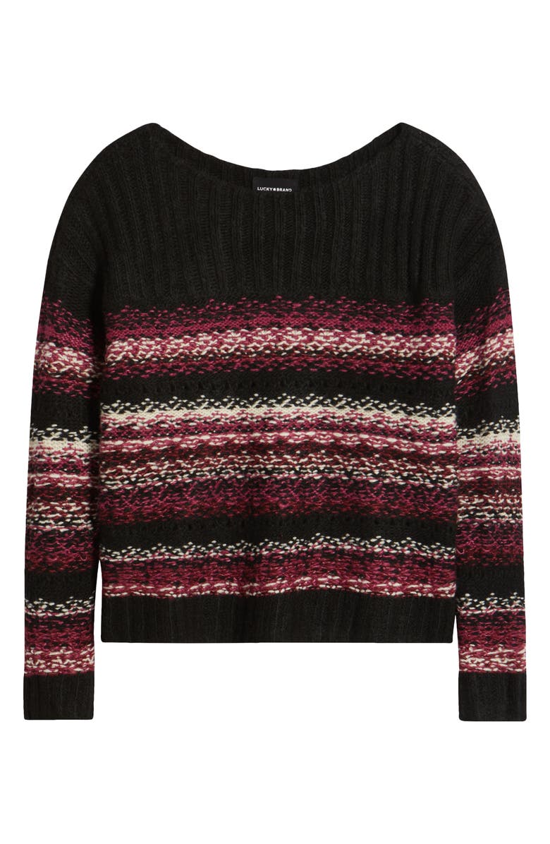 Lucky Brand Fair Isle Boat Neck Sweater, Alternate, color, 