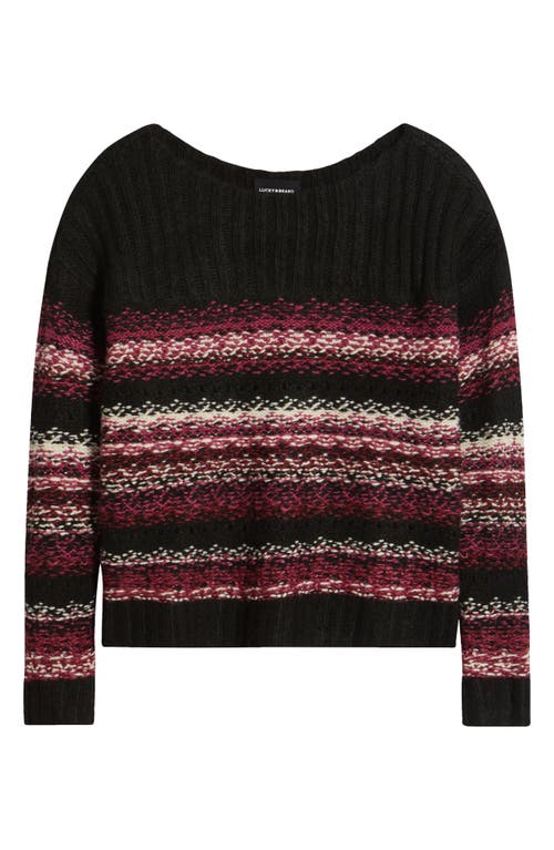 Shop Lucky Brand Fair Isle Boat Neck Sweater In Black Multi Combo