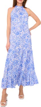 Vince Camuto Sleeveless Halter Neck Midi Dress