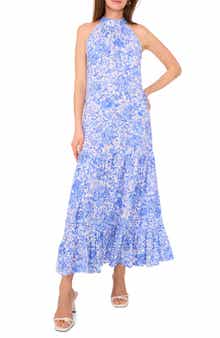 Vince Camuto Sleeveless Halter Neck Midi Dress