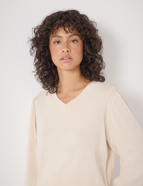 Hush Emily V-neck Puff Sleeve Top In Neutral