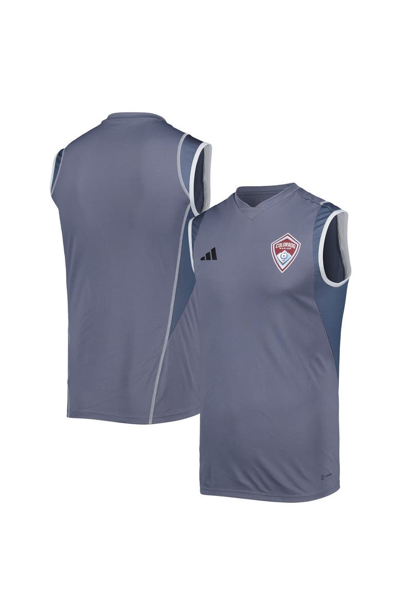 adidas Men's adidas Gray Colorado Rapids 2023 On-Field Sleeveless Training Jersey, Main, color, 