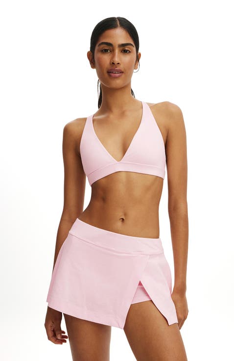 Women's Active Ultra Soft Deep Plunge Cross Back Crop