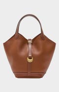 Mi Bolsa London Monaco Genuine Pebble Leather Bucket Bag