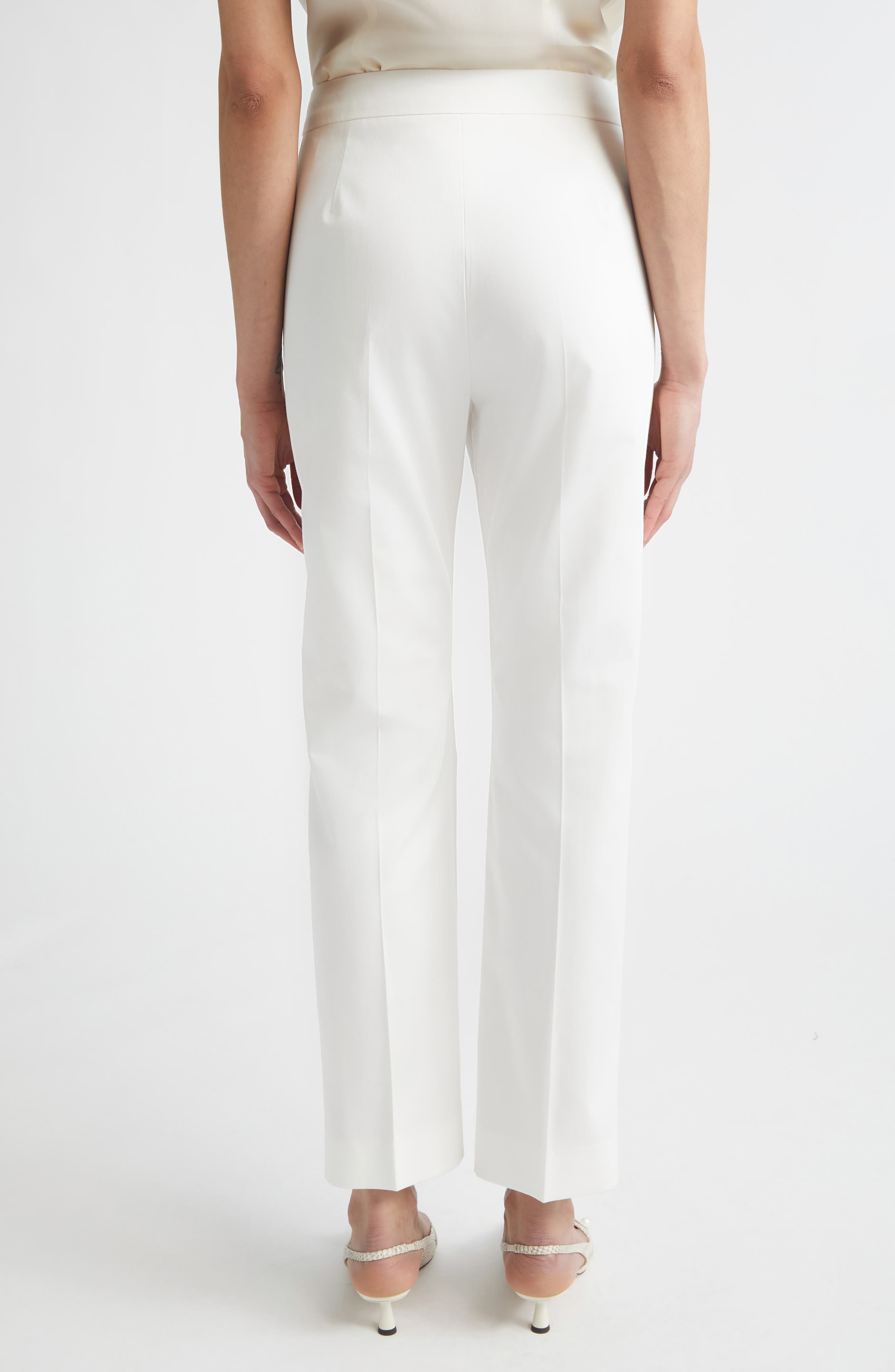 Okra Crop Stretch Cotton Straight Leg Pants - image 2