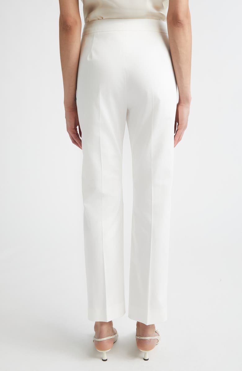 Max Mara Okra Crop Stretch Cotton Straight Leg Pants, Alternate, color, Silk