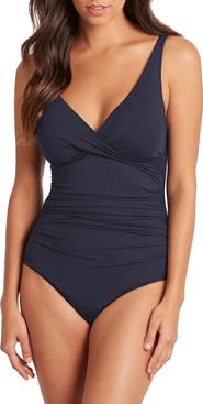 Sea Level Cross Front One-Piece Swimsuit