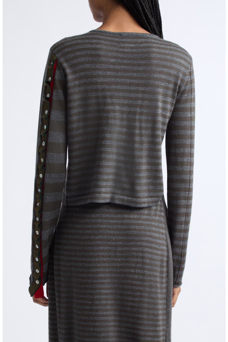 Mismatch Placket Merino Wool Cardigan, Alternate, color, GREY MULTI