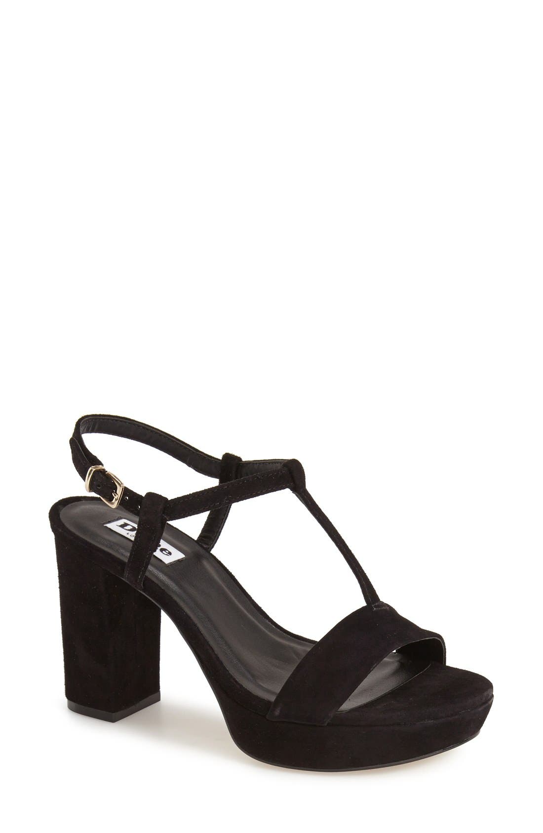 'Jilly' Sandal, Main, color, BLACK SUEDE