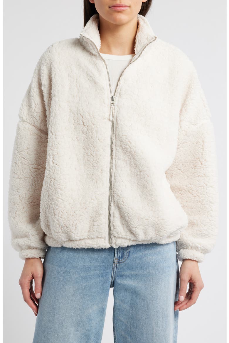 Faux Shearling Crop Jacket, Alternate, color, CREAM