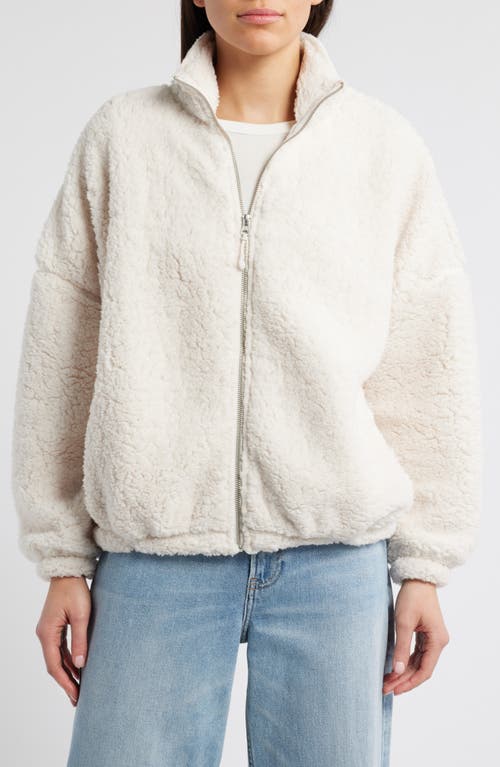 Pacsun Faux Shearling Crop Jacket In Neutral