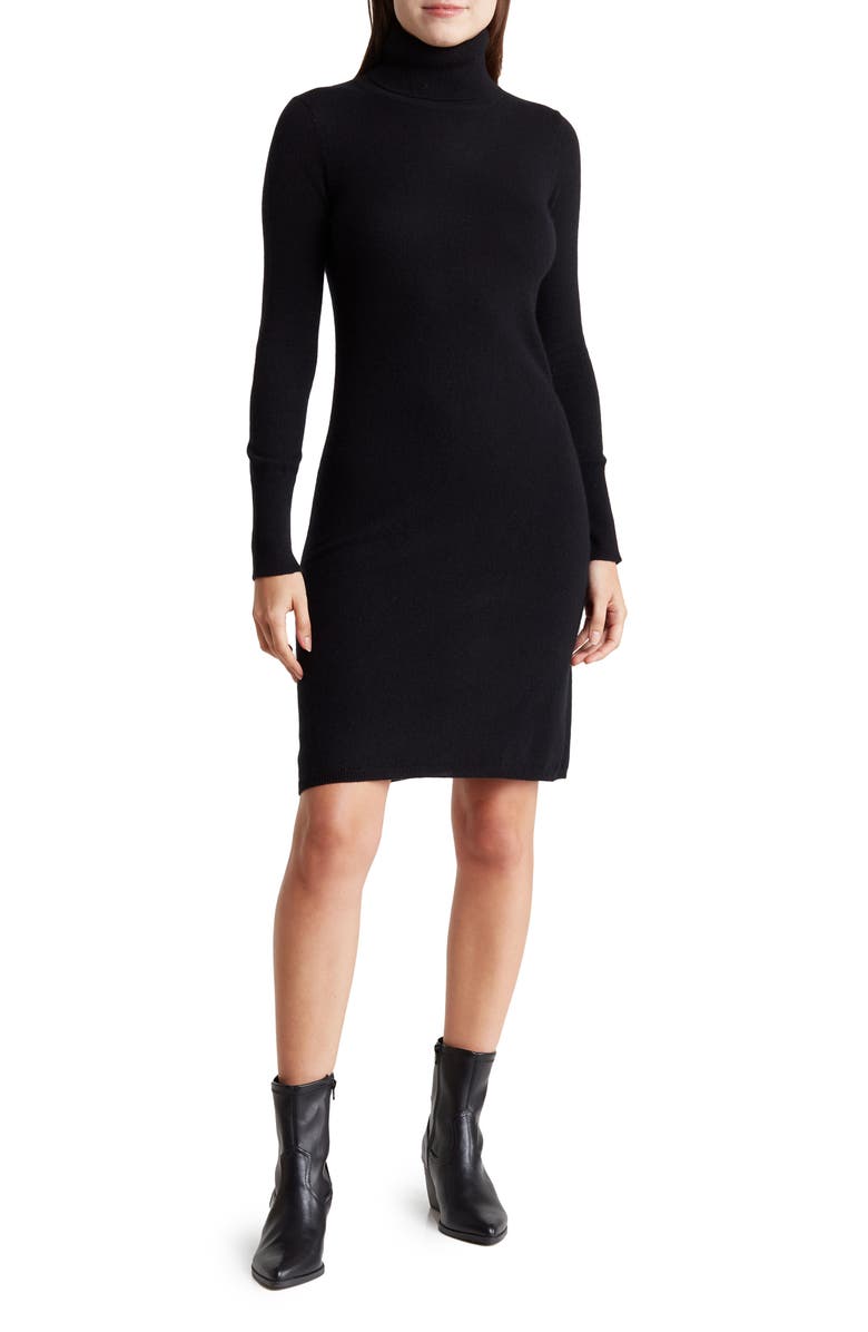 Sofia Cashmere Long Sleeve Cashmere Turtleneck Sweater Dress, Main, color, 