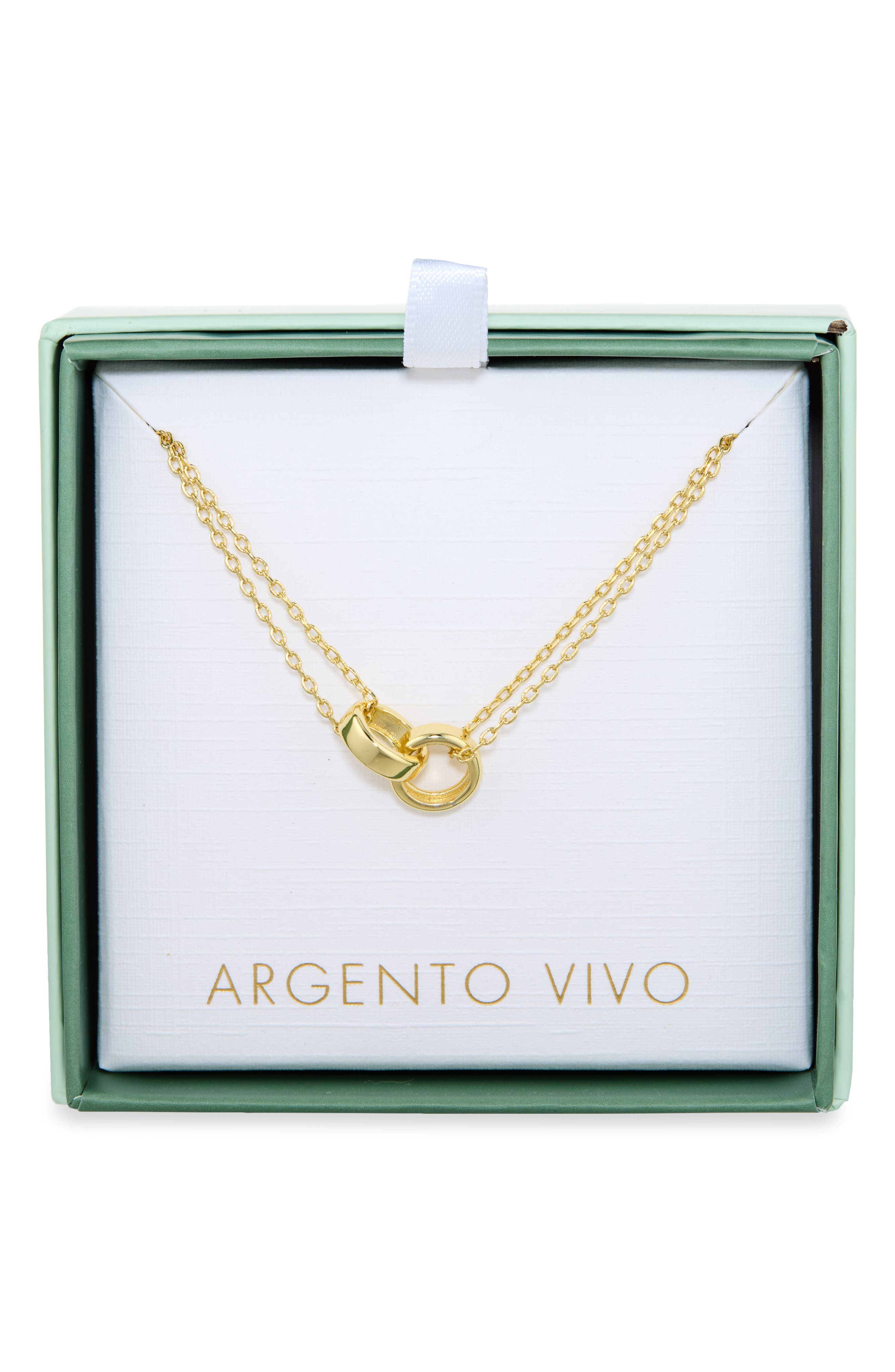 ARGENTO VIVO Interlocking Circle Double Chain Necklace