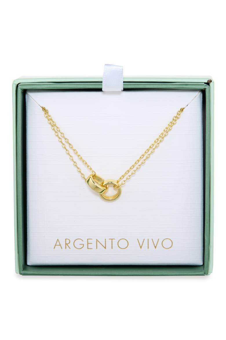 Interlocking Circle Double Chain Necklace, Main, color, GOLD