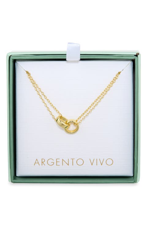 Interlocking Circle Double Chain Necklace