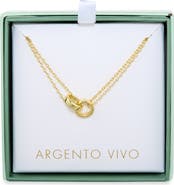 ARGENTO VIVO Interlocking Circle Double Chain Necklace